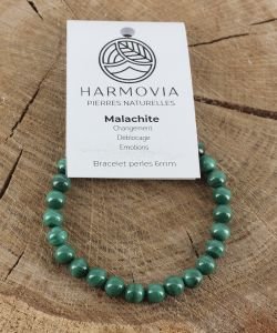 Bracelet Light Malachite AA - Perles 6mm, 1 pièce